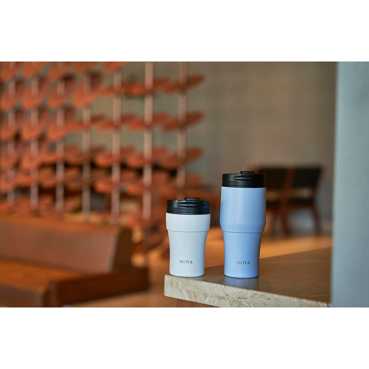 Moya Moya  High Tide  380ml Travel Coffee Mug Black-White