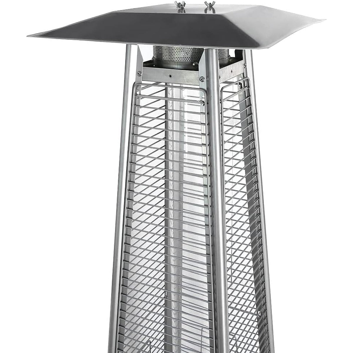 pure heat PureHeat Pyramid Style Gas Patio Heater In Stainless Steel with wheels
