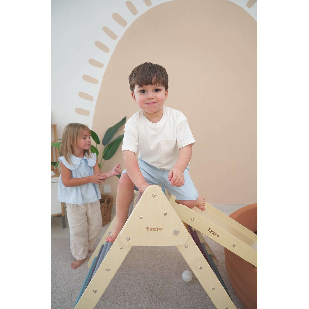 Ezzro Multi Color Large Climbing Foldable Triangle Reversible Board Duo