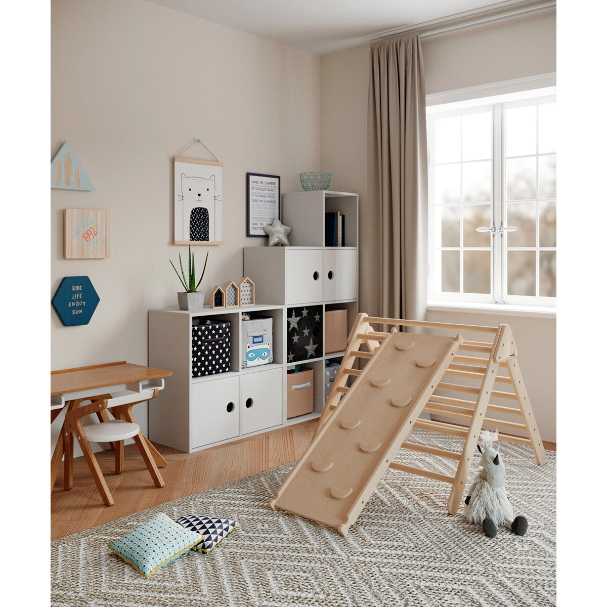 Ezzro Natural Large Climbing Foldable Triangle With Duo Board