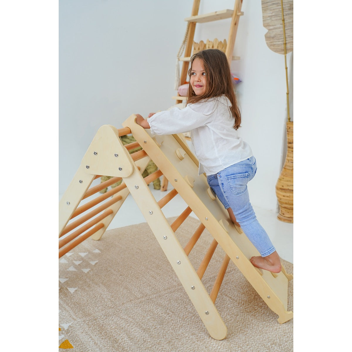 Ezzro Natural Large Climbing Foldable Triangle With Duo Board