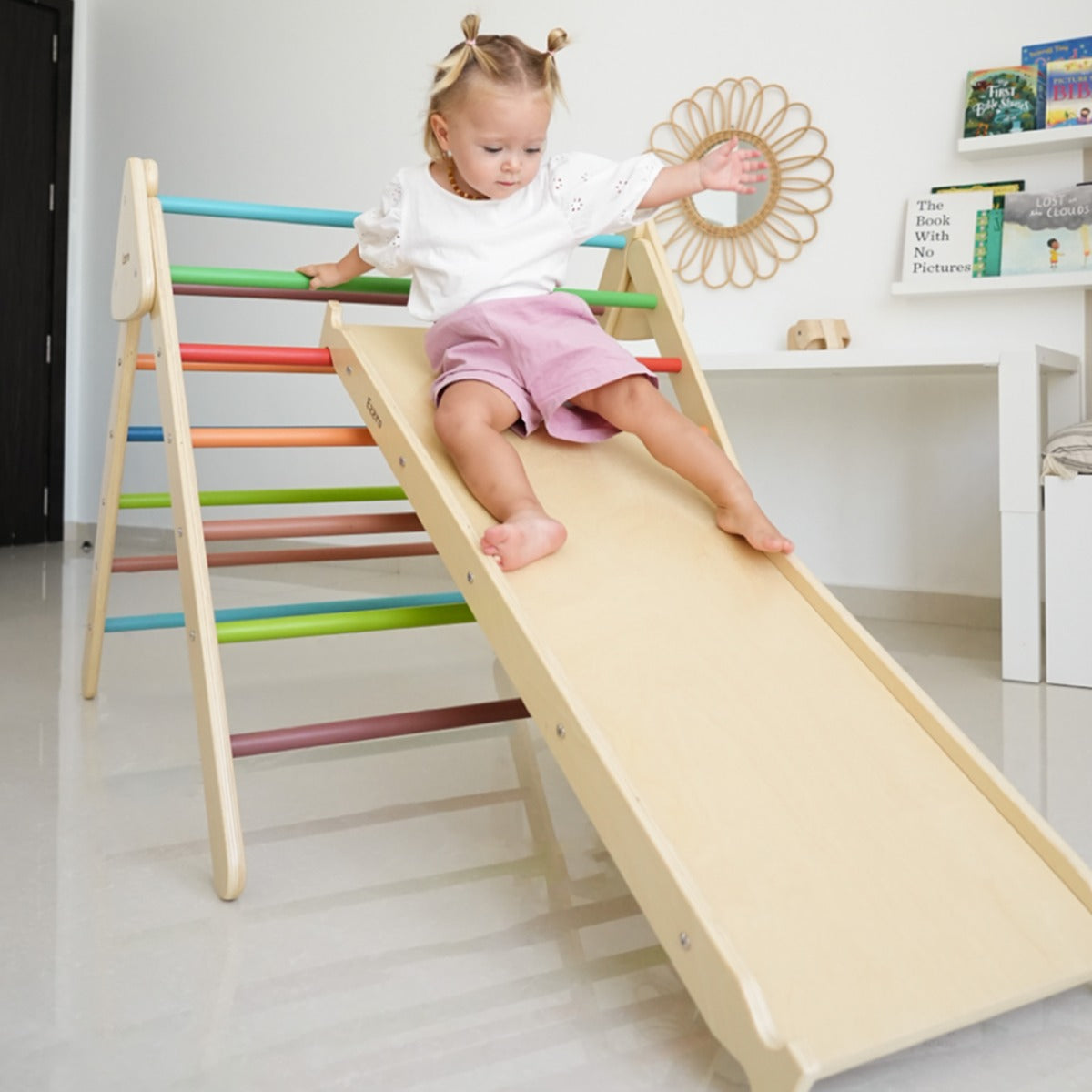 Ezzro Rainbow Large Climbing Foldable Triangle With Duo Board