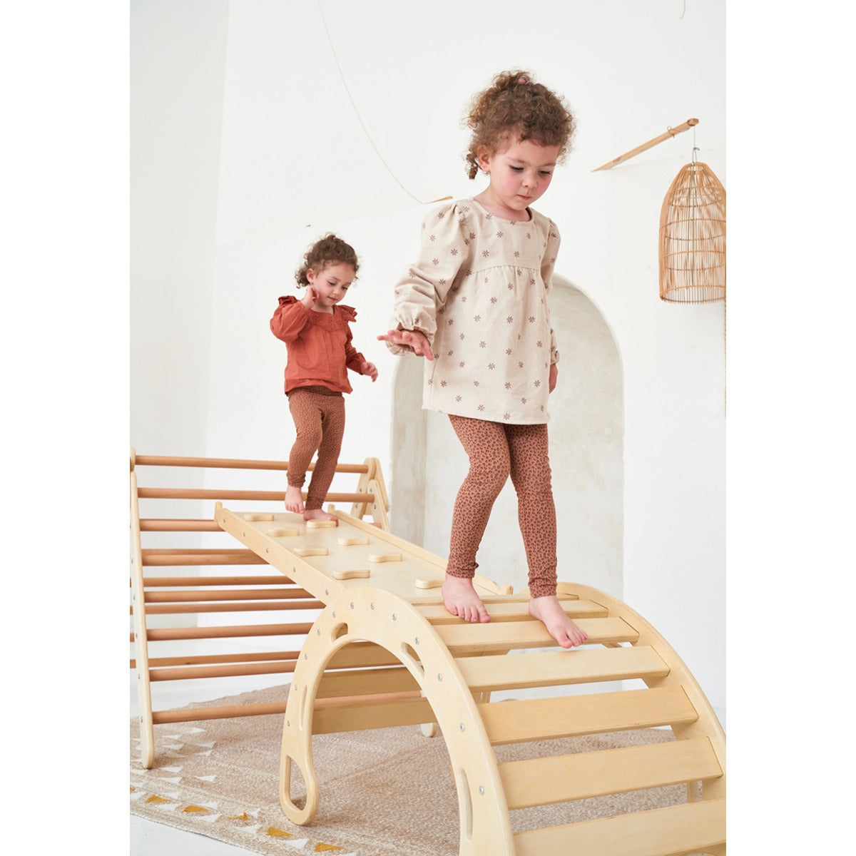 Ezzro Large Toddler Climbing Set - Natural