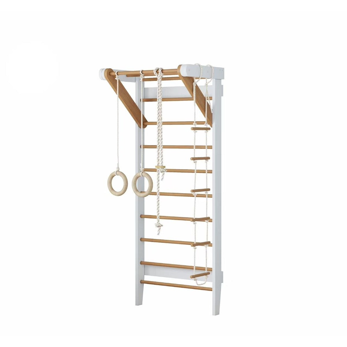 Ezzro White and Natural Swedish Ladder Gym