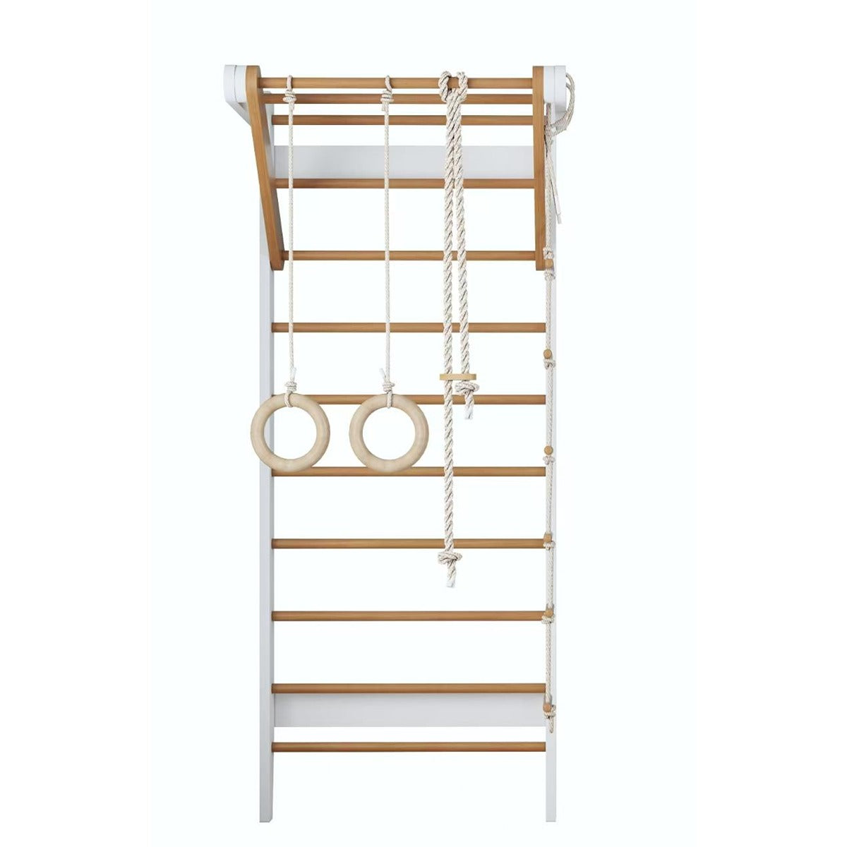 Ezzro White and Natural Swedish Ladder Gym