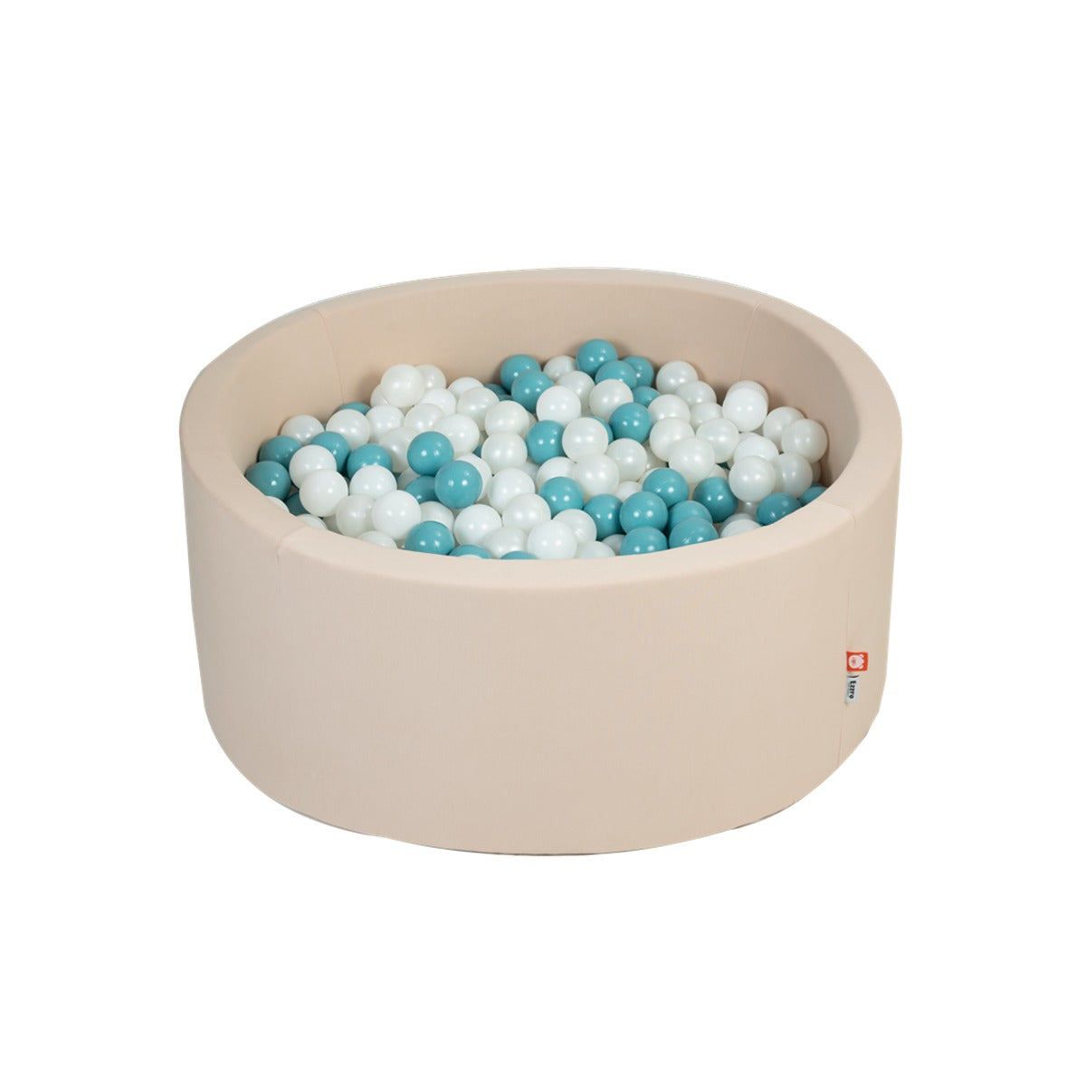 Ezzro Ezzro - Beige - 120x50 - Round Ball Pit - With 600 Balls (Pearl, Aquamarine)