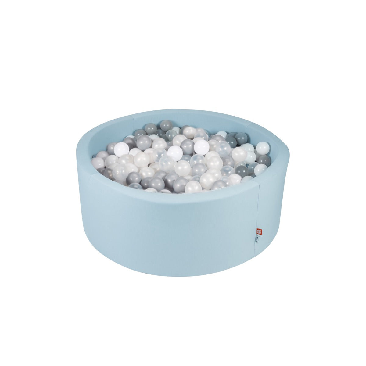 Ezzro Ezzro - Pale Blue - 120x50 - Round Ball Pit - With 400 Balls (Transparent, White, Silver, Light Grey)
