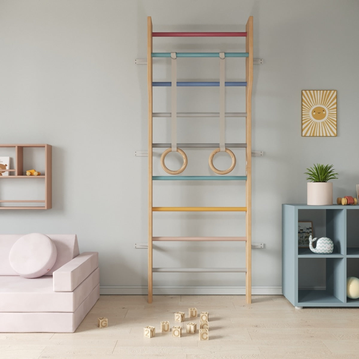 Ezzro Multicolor Modern Scandinavian Ladder Gym