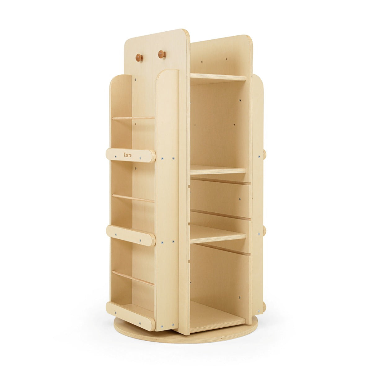 Ezzro Natural Library Rotating Bookshelf