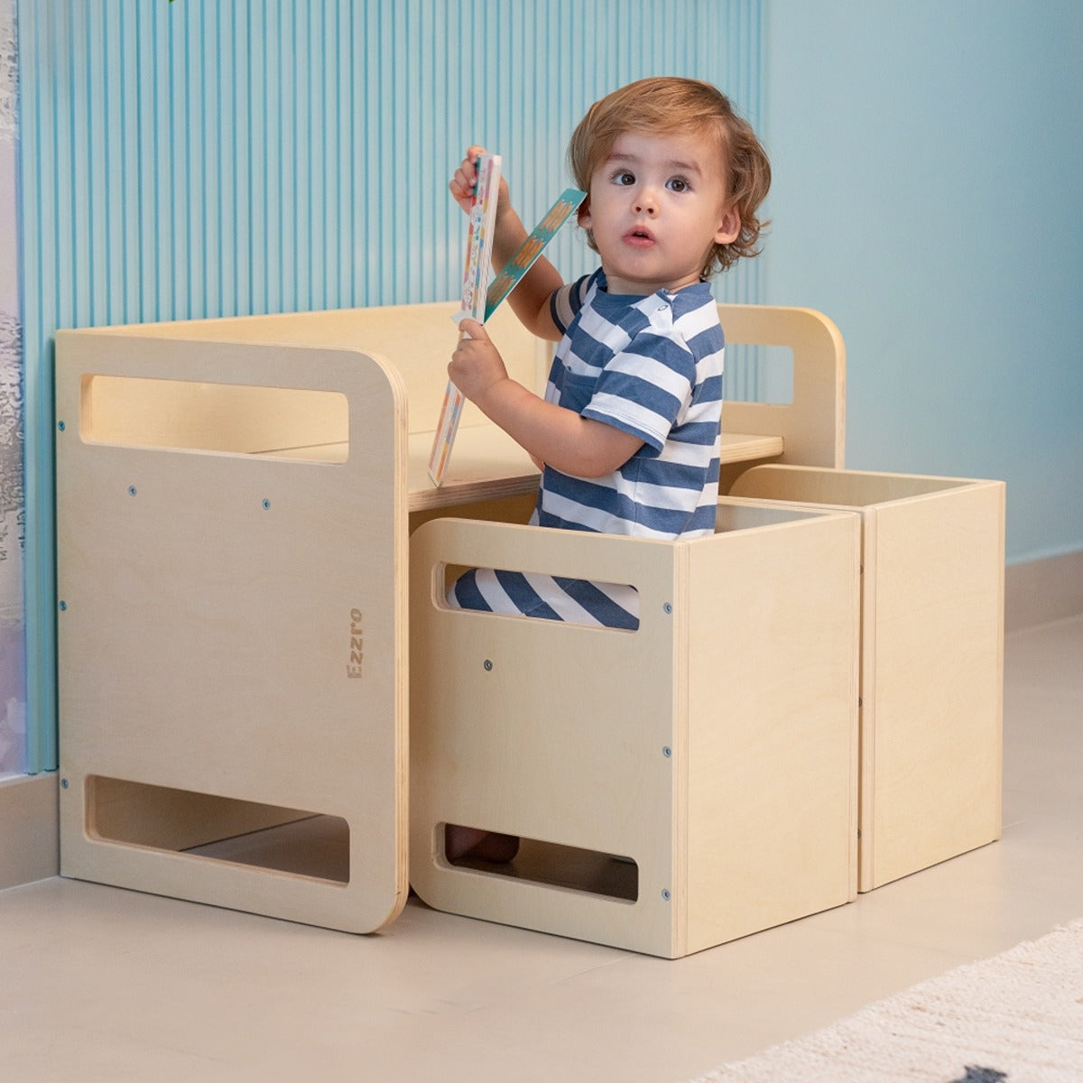 Ezzro Natural Montessori Table Set