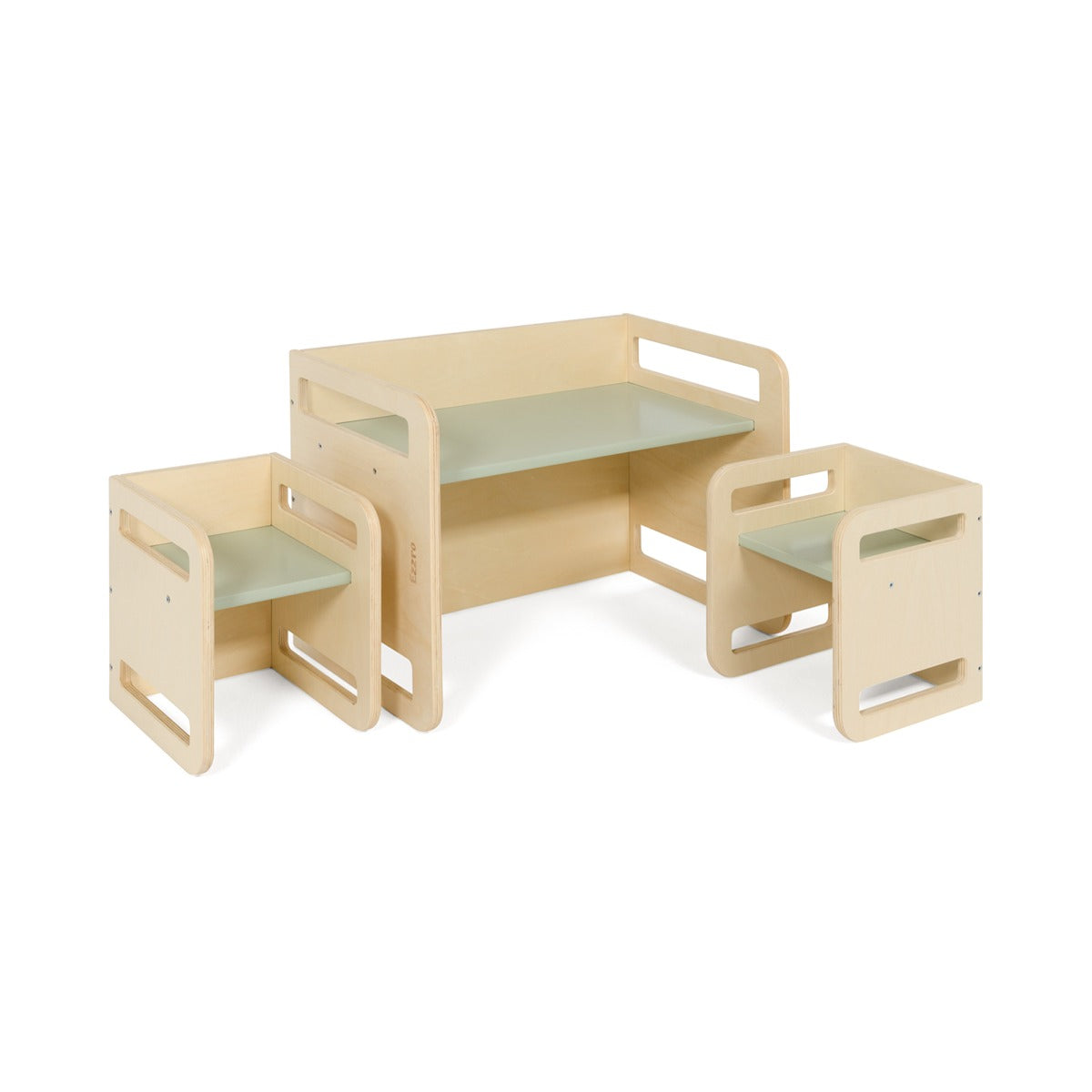 Ezzro Natural / Light Green Montessori Table Set