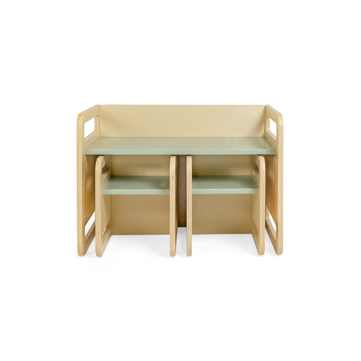 Ezzro Natural / Light Green Montessori Table Set