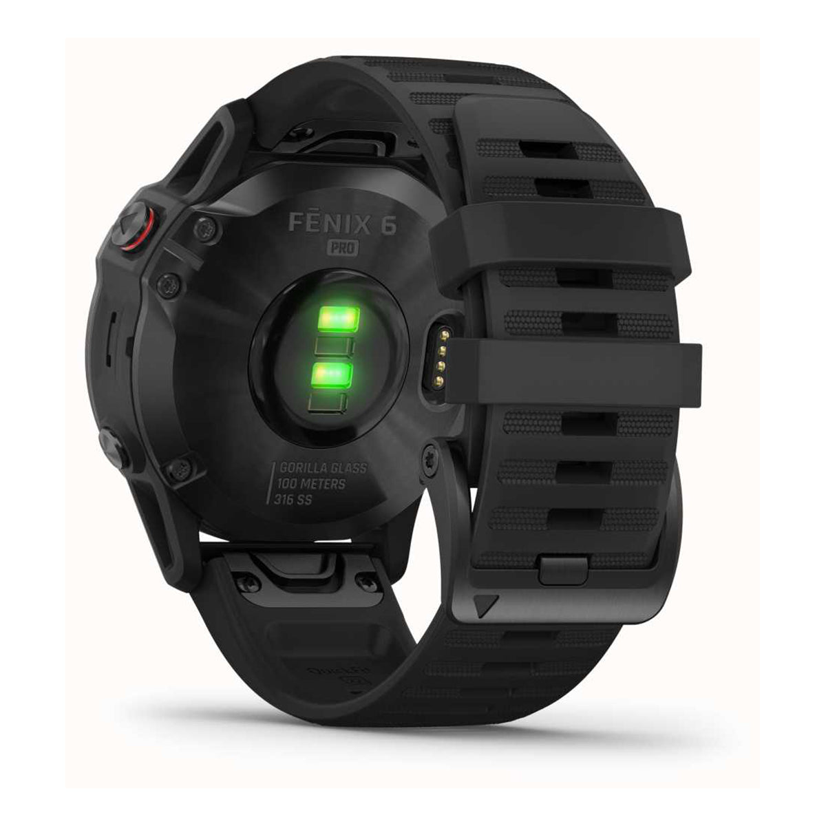 Garmin fenix 6 Pro, Ultimate Multisport GPS Watch, Features Mapping, Music, Grade-Adjusted Pace Monitoring and Pulse Ox Sensors, Black with Black Band