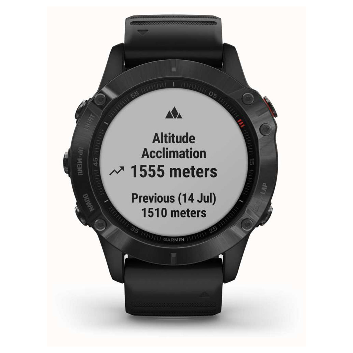 Garmin fenix 6 Pro, Ultimate Multisport GPS Watch, Features Mapping, Music, Grade-Adjusted Pace Monitoring and Pulse Ox Sensors, Black with Black Band