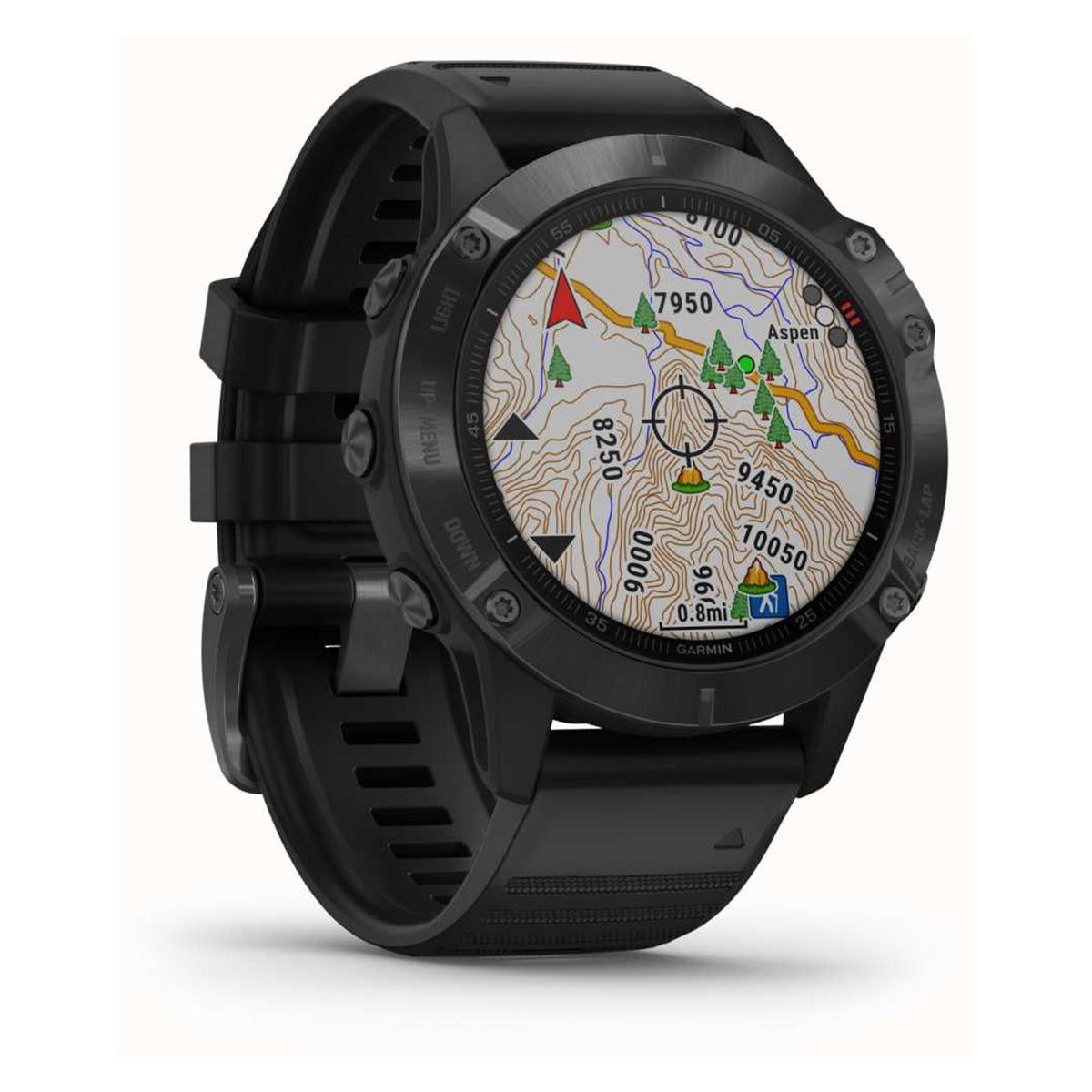 Garmin fenix 6 Pro, Ultimate Multisport GPS Watch, Features Mapping, Music, Grade-Adjusted Pace Monitoring and Pulse Ox Sensors, Black with Black Band