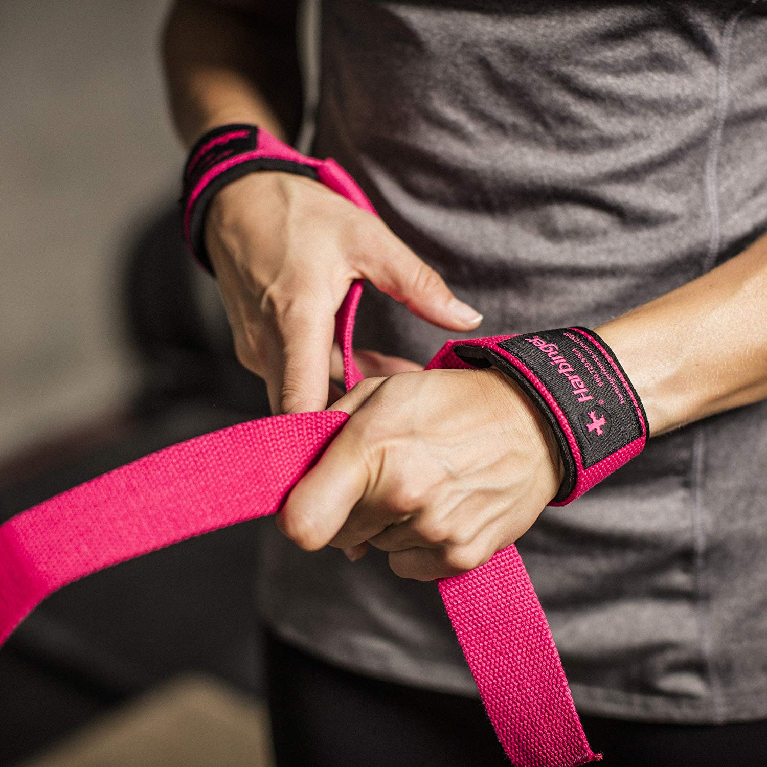 Harbinger Padded Cotton Lifting Straps Pink - Pink