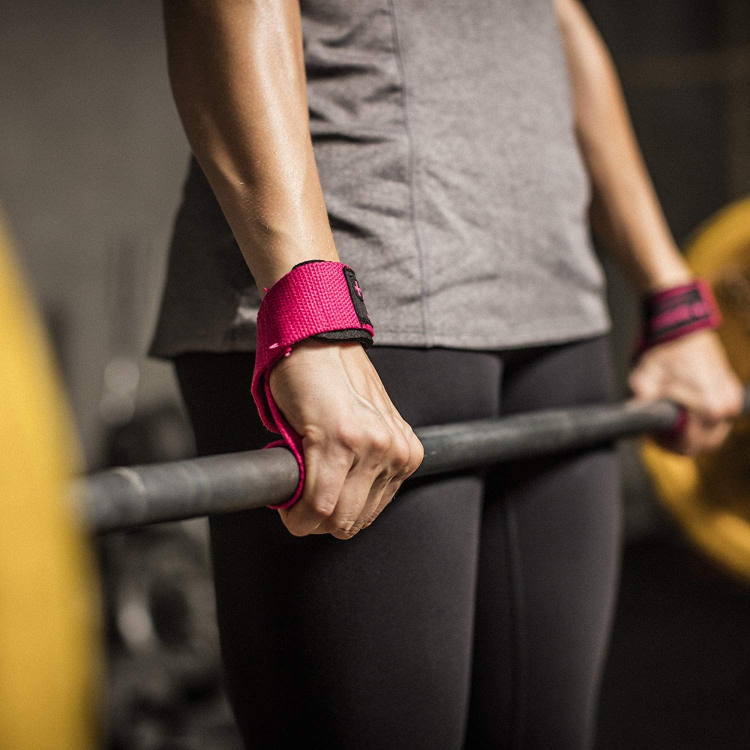 Harbinger Padded Cotton Lifting Straps Pink - Pink