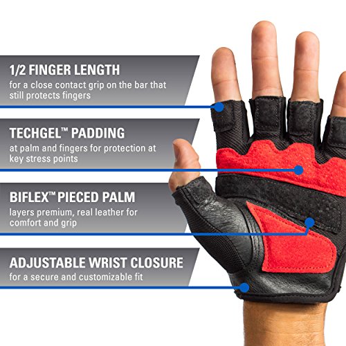 Harbinger Gym Exercise Glove Flexfit Wash & Dry - Black/Red - 360333