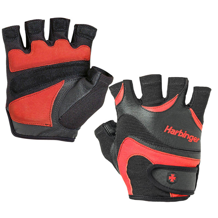 Harbinger Gym Exercise Glove Flexfit Wash & Dry - Black/Red - 360333