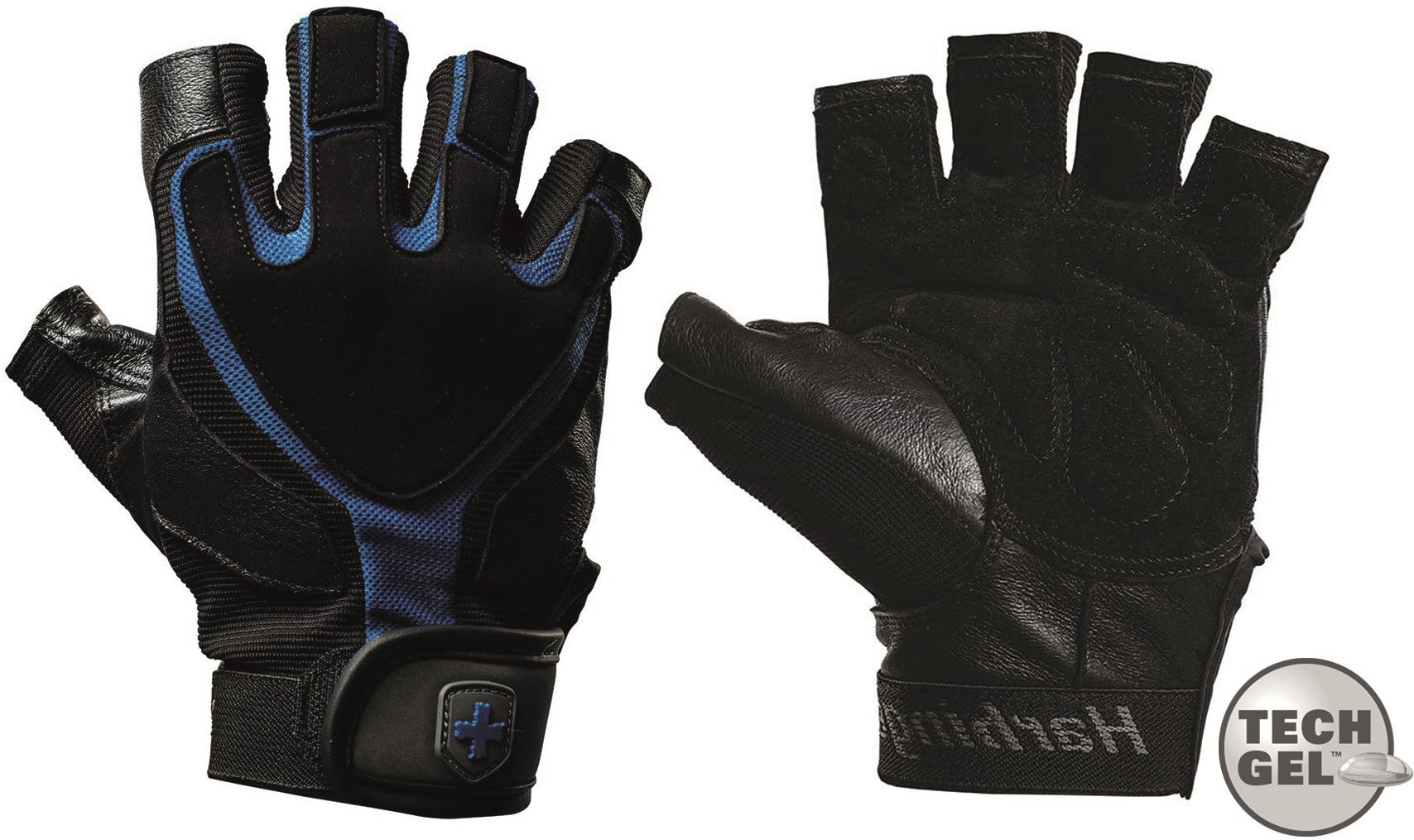 Harbinger Gym Exercise Glove Training Grip - Black/Blue - 360418
