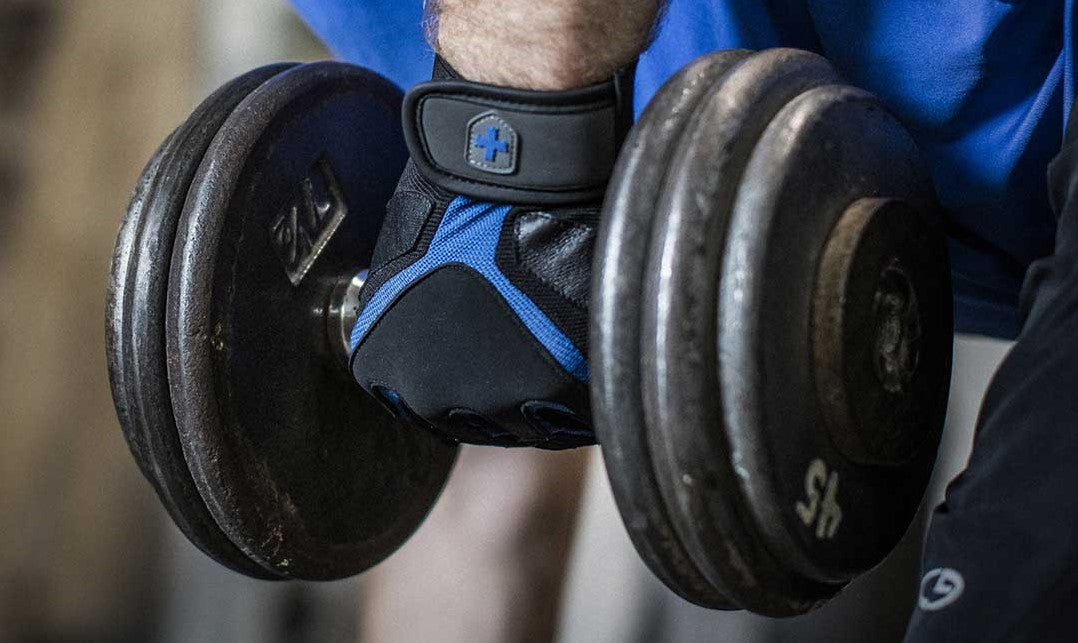 Harbinger Gym Exercise Glove Training Grip - Black/Blue - 360425