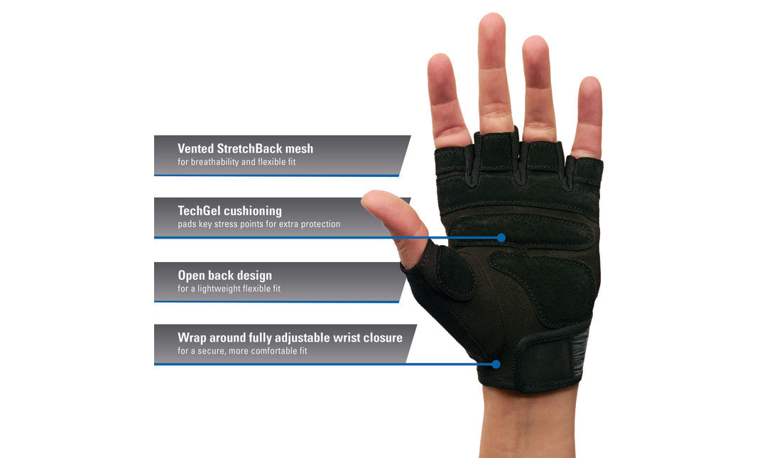Harbinger Gym Exercise Glove Women's Flexfit Gloves (New) - Black - 21494
