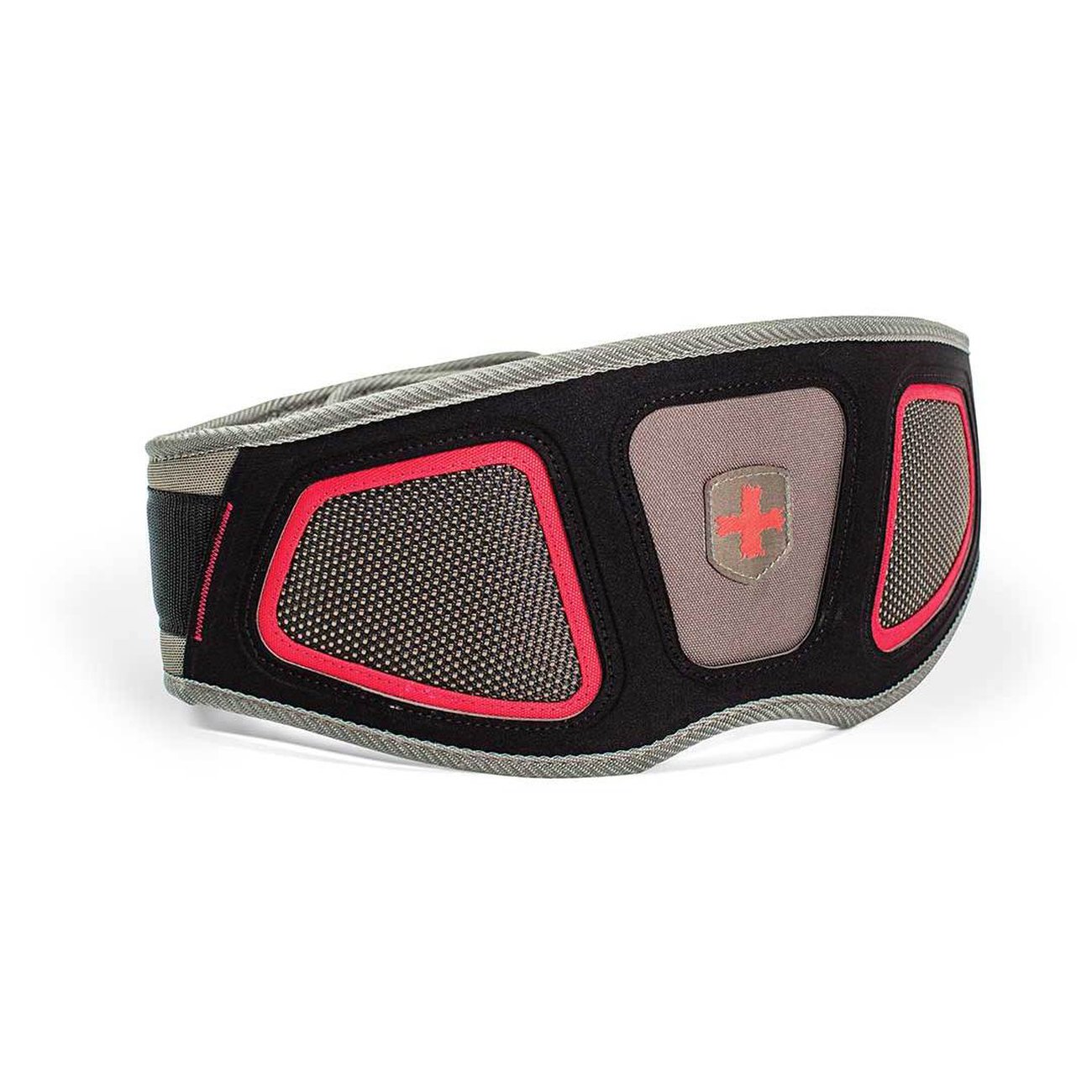Harbinger Gym Exercise Belt Men'S Contoured Flexfit Belt - Red/Grey - 20895