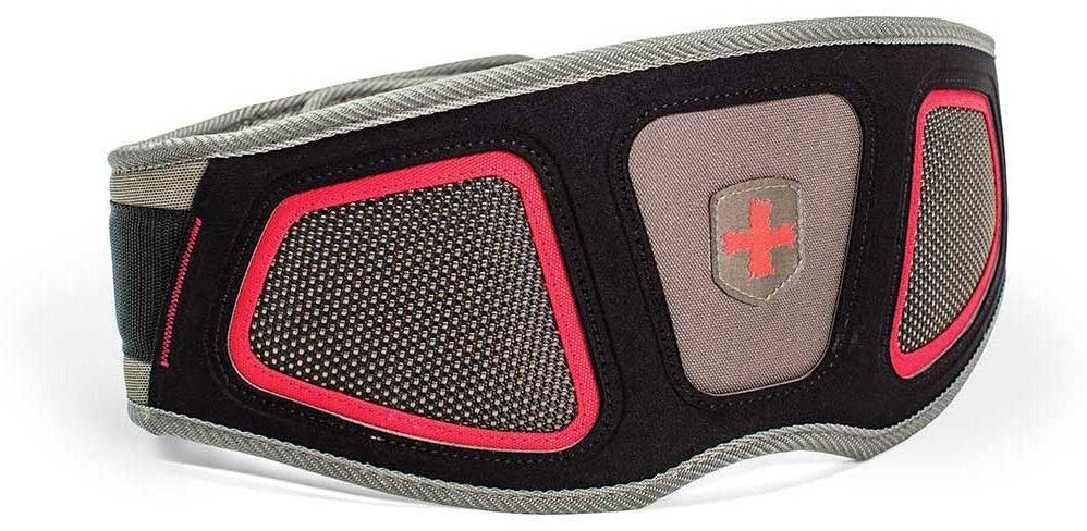 Harbinger Gym Exercise Belt Men'S Contoured Flexfit Belt - Red/Grey - 20896
