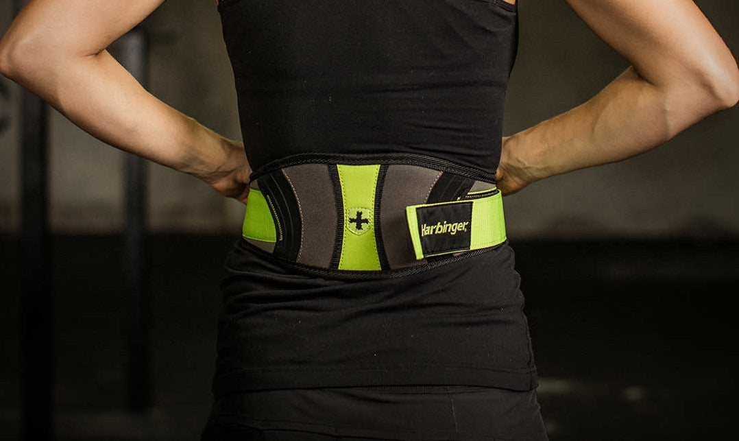 Harbinger Gym Exercise Belt Women'S Contoured Flexfit Belt - Green/Black - 20900