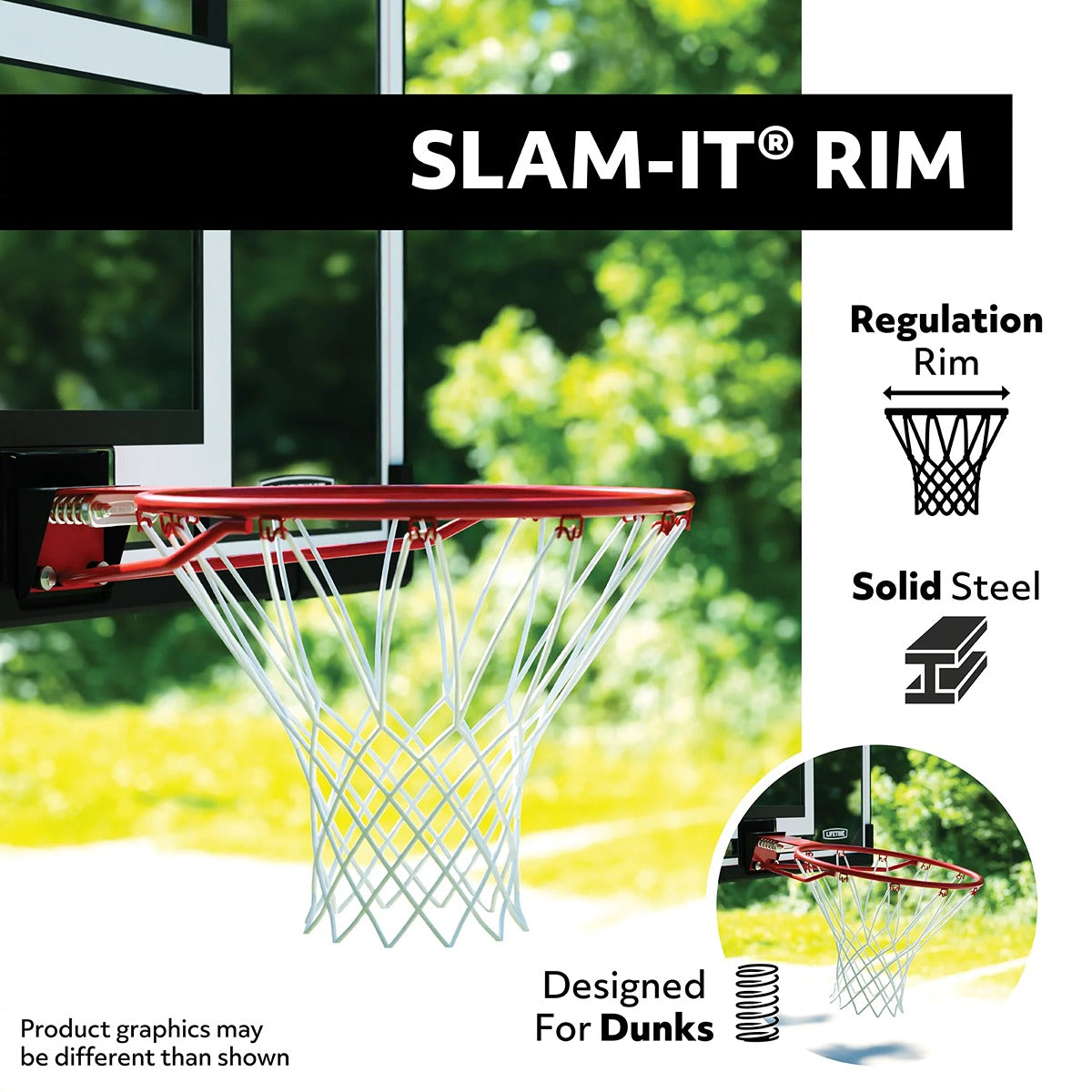 Lifetime Basketball,XL Portable, Action Grip, Slam it 71566