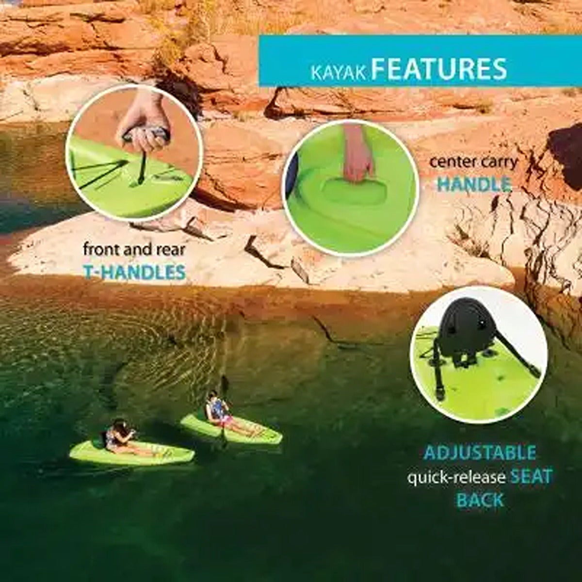 Lifetime Kayak, SOT, Hydros Angler, 101", Lime Green