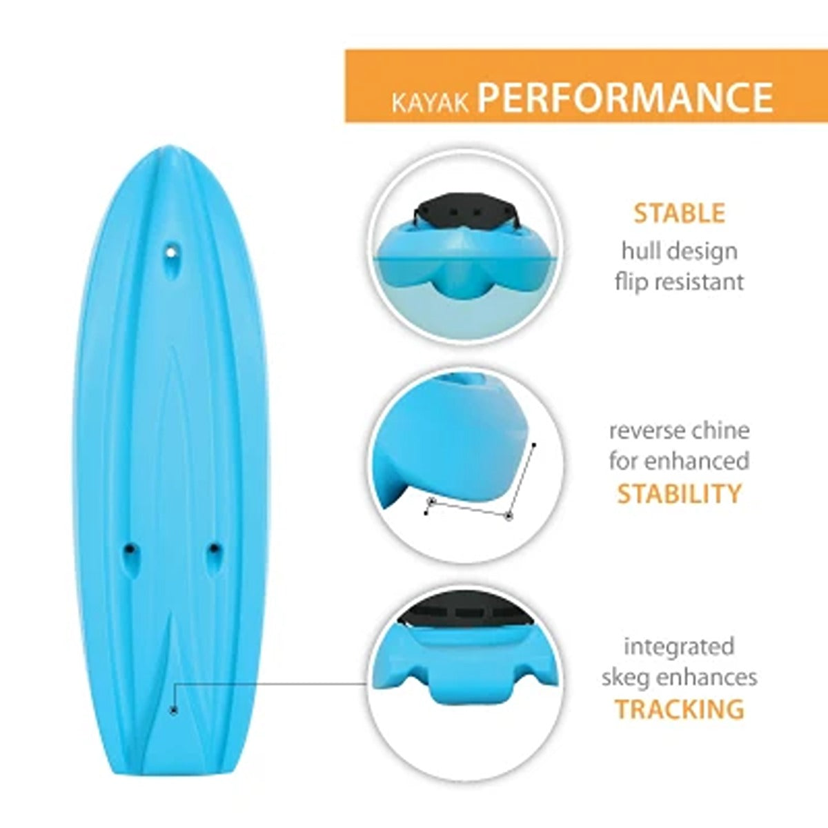 Lifetime Kayak, SOT, Dash 66, 78", Glacier Blue