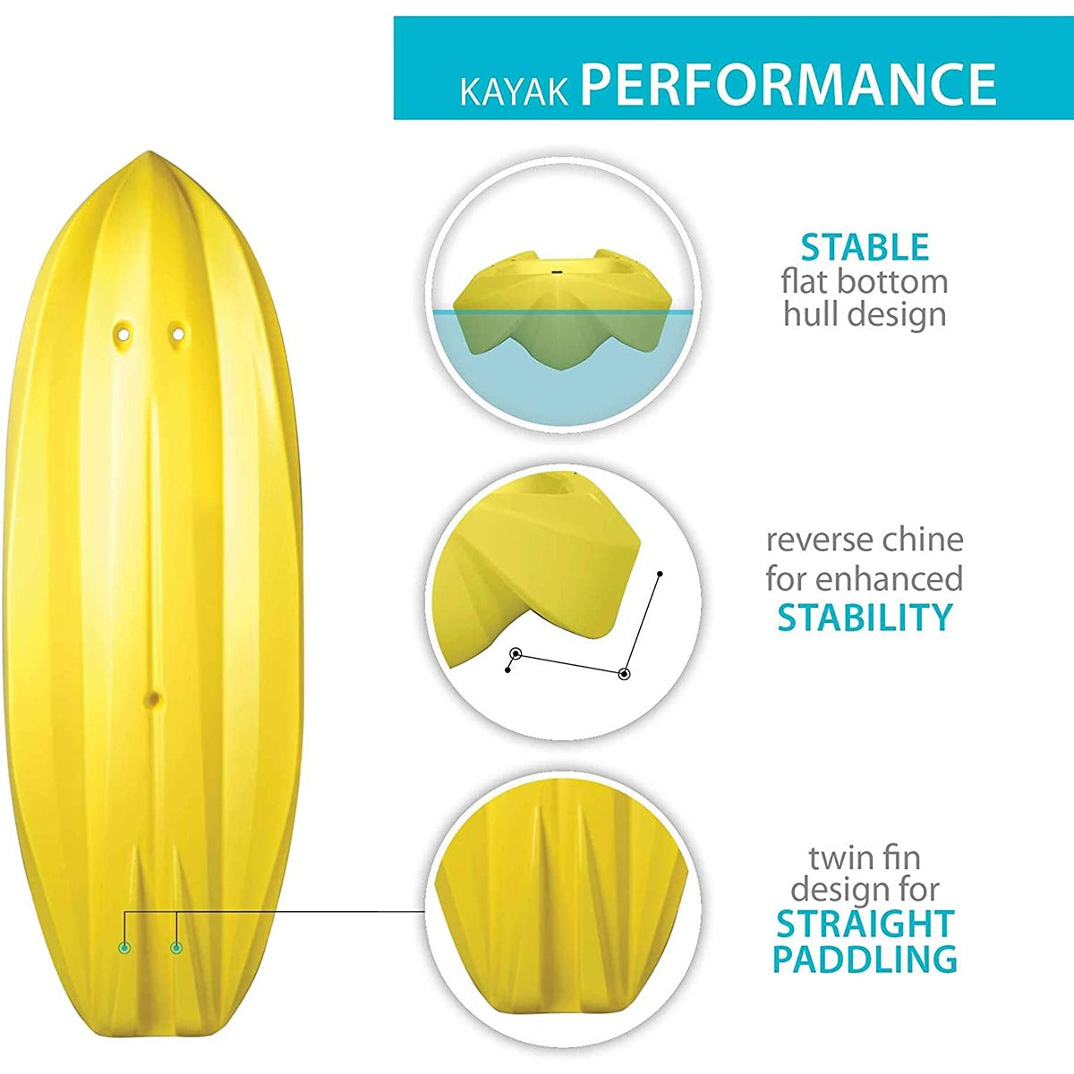 Lifetime Wave 72" Youth Kayak with Paddle, Yellow 6FT