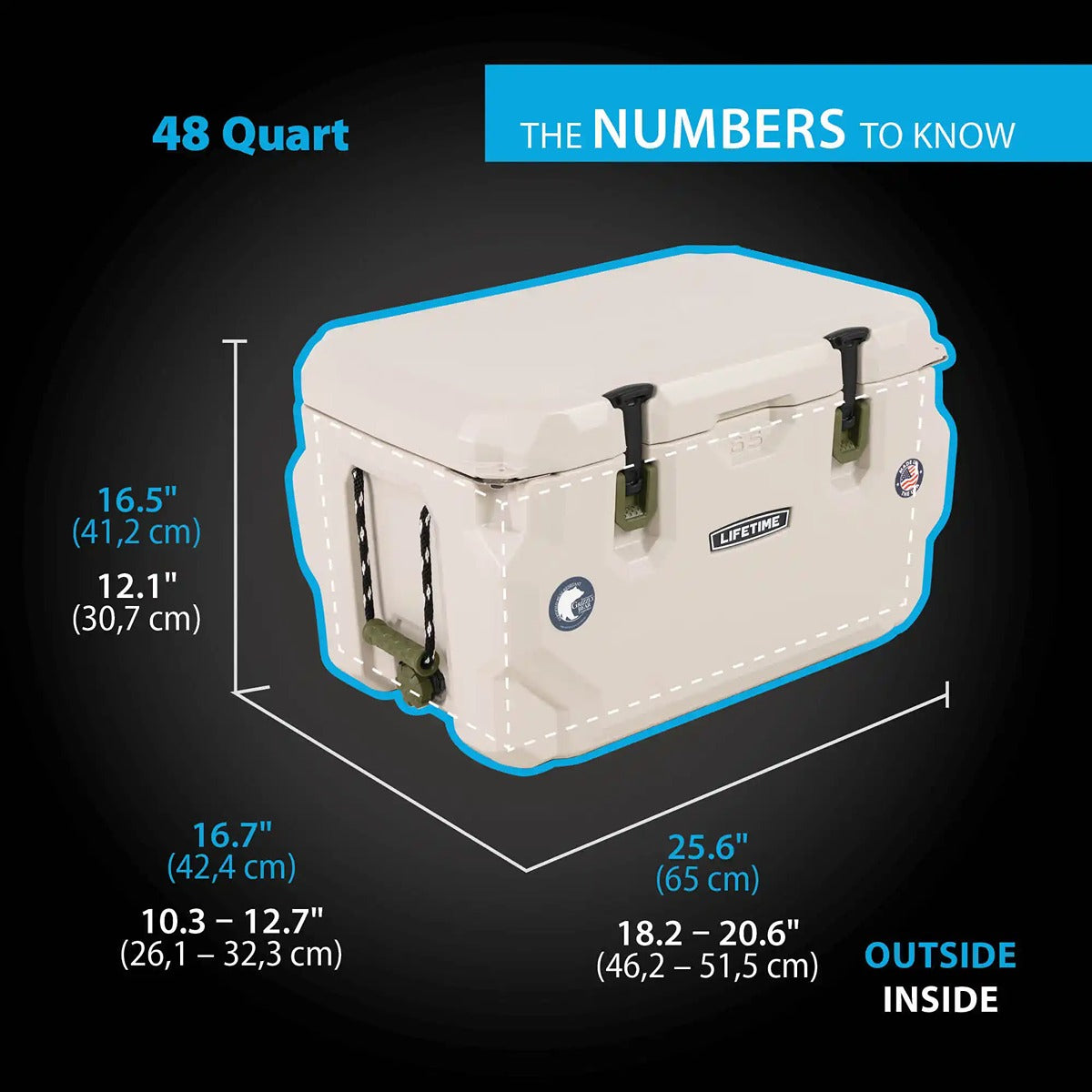 Lifetime Cooler, 48 Quart, Pumice Stone