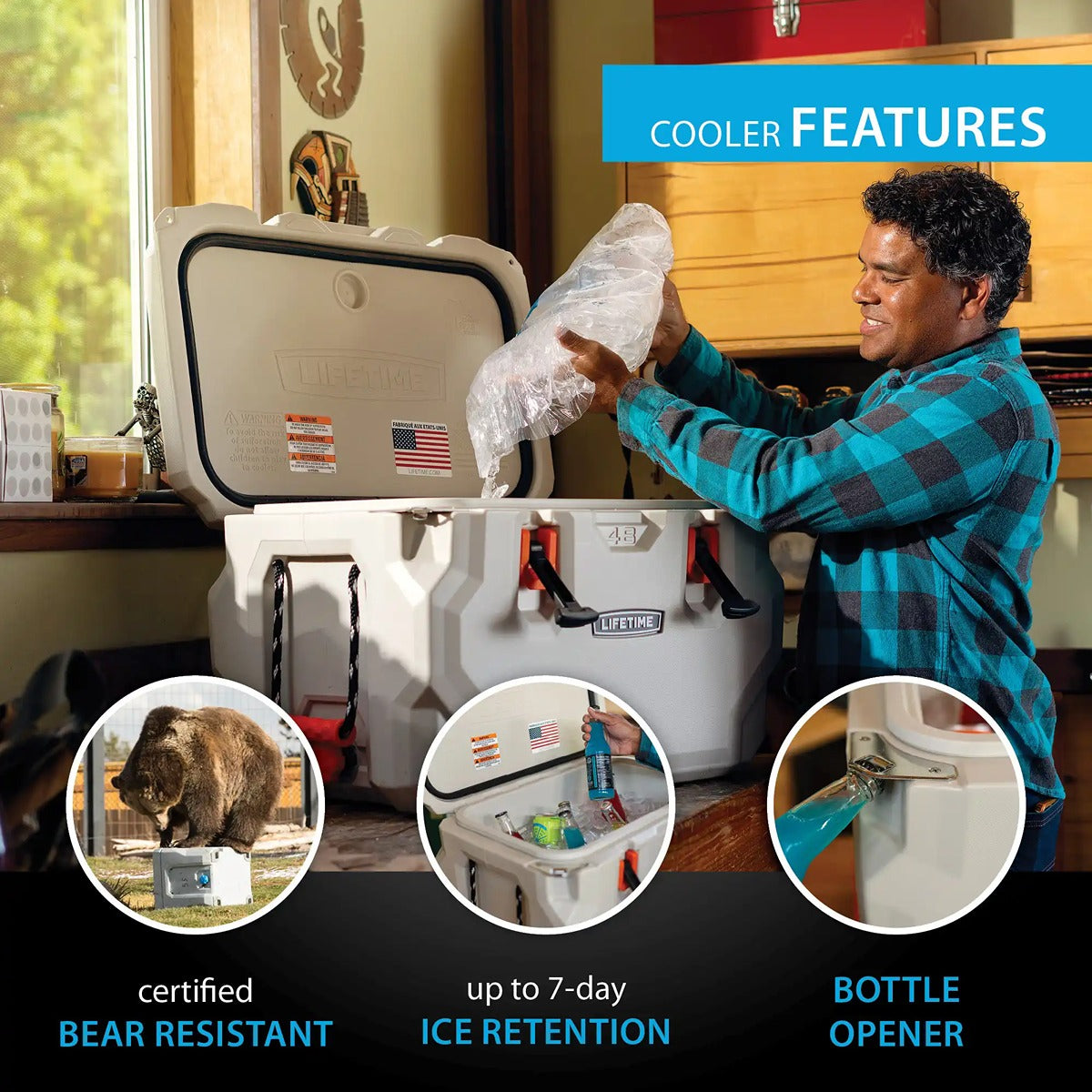 Lifetime Cooler, 48 Quart, Pumice Stone