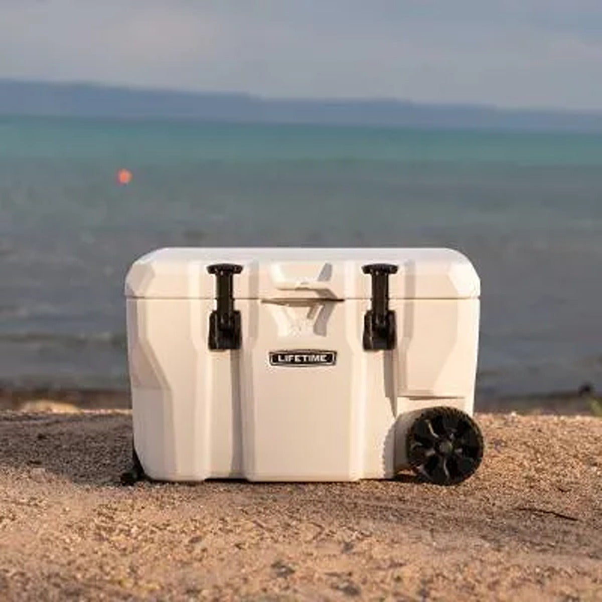 Lifetime Cooler, 55 quart, Arctic White, with wheels