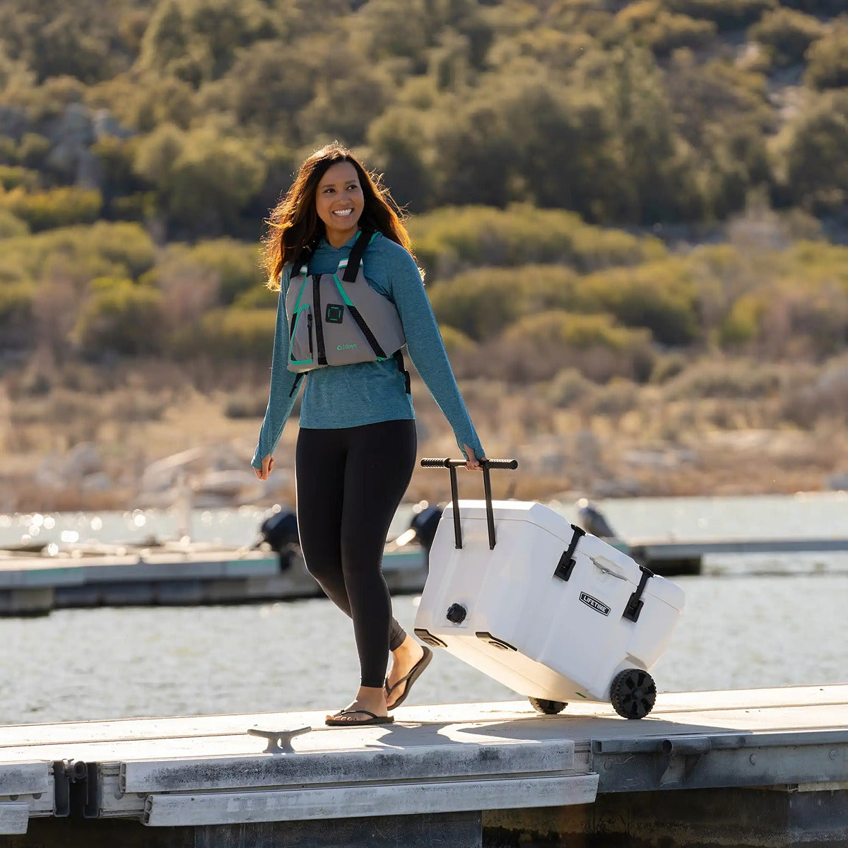Lifetime Cooler, 55 quart, Arctic White, with wheels