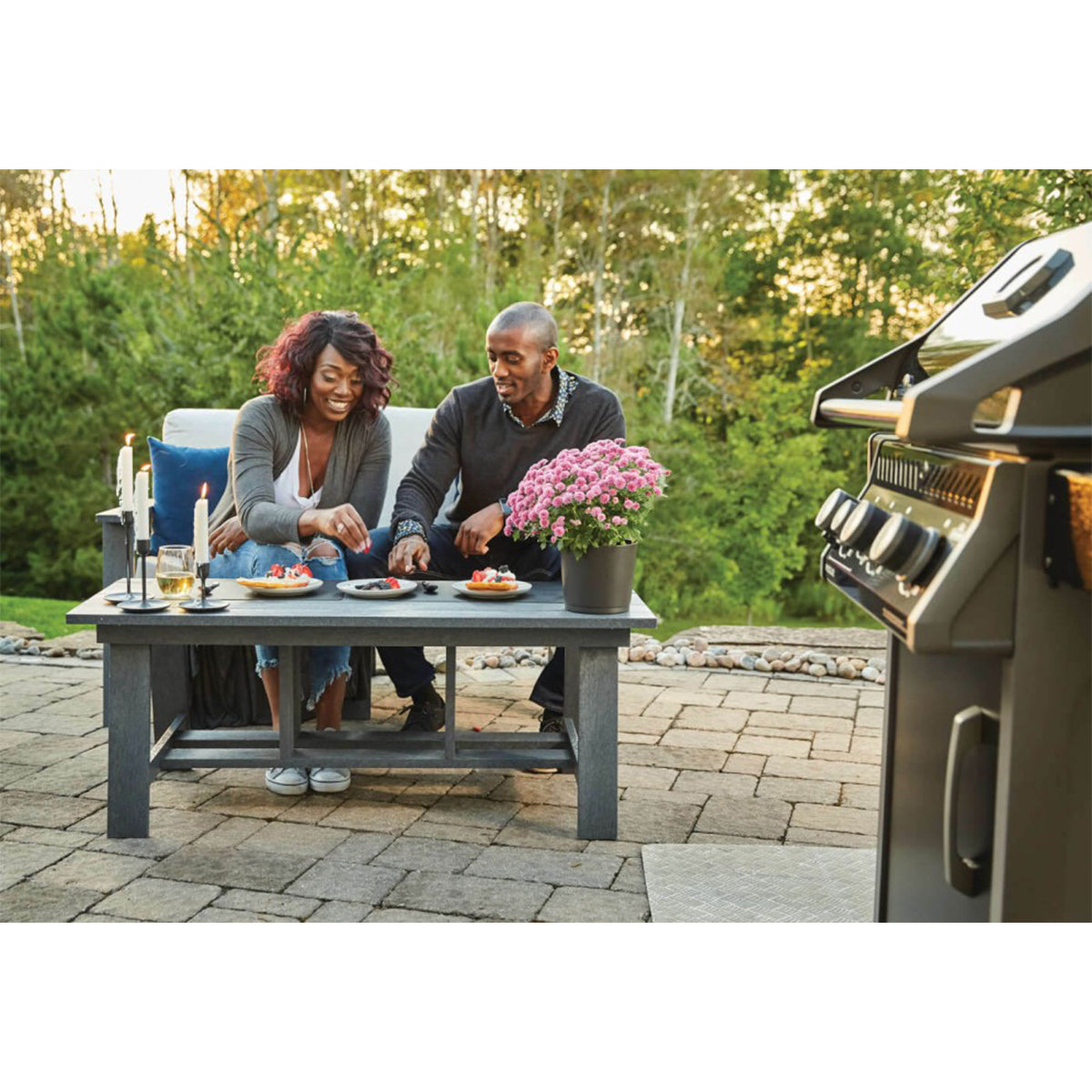 Napoleon Legend 425 Propane Gas Grill with Range Side Burner, Black