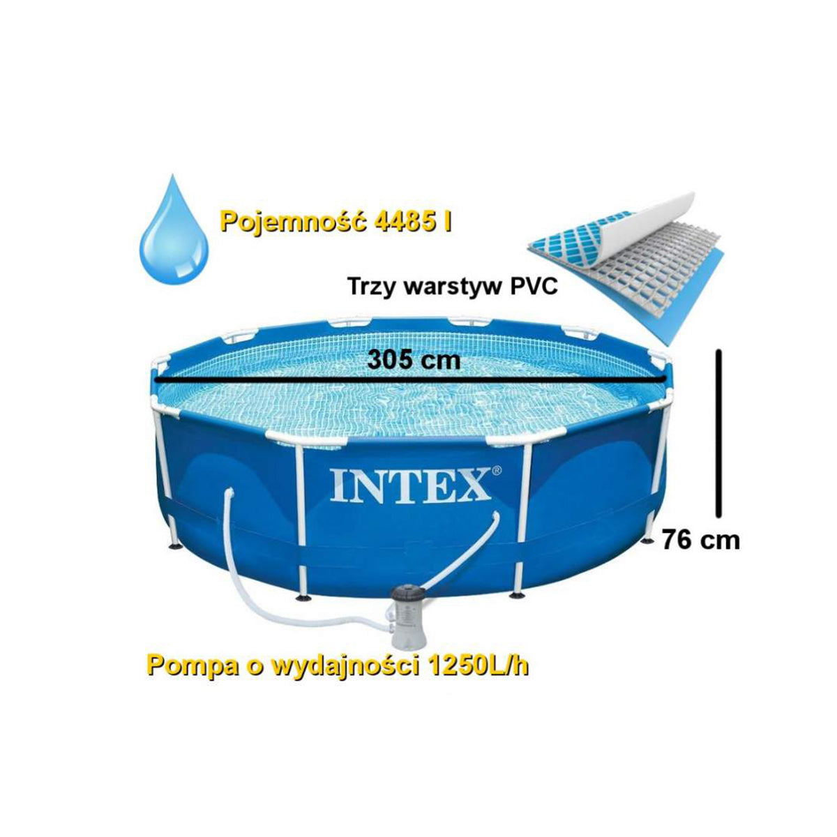 Intex Metal Frame Pool Set 305cm*76cm - 28202