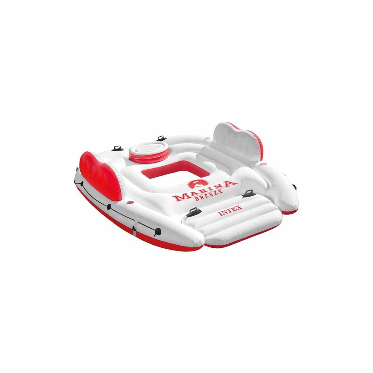 Intex Inflatable Marina Breeze Island Lake Raft with Built-In Cooler
