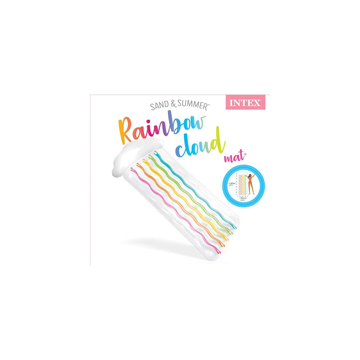 Intex Air Mattress for Swimming Rainbow Cloud 180 * 86 cm