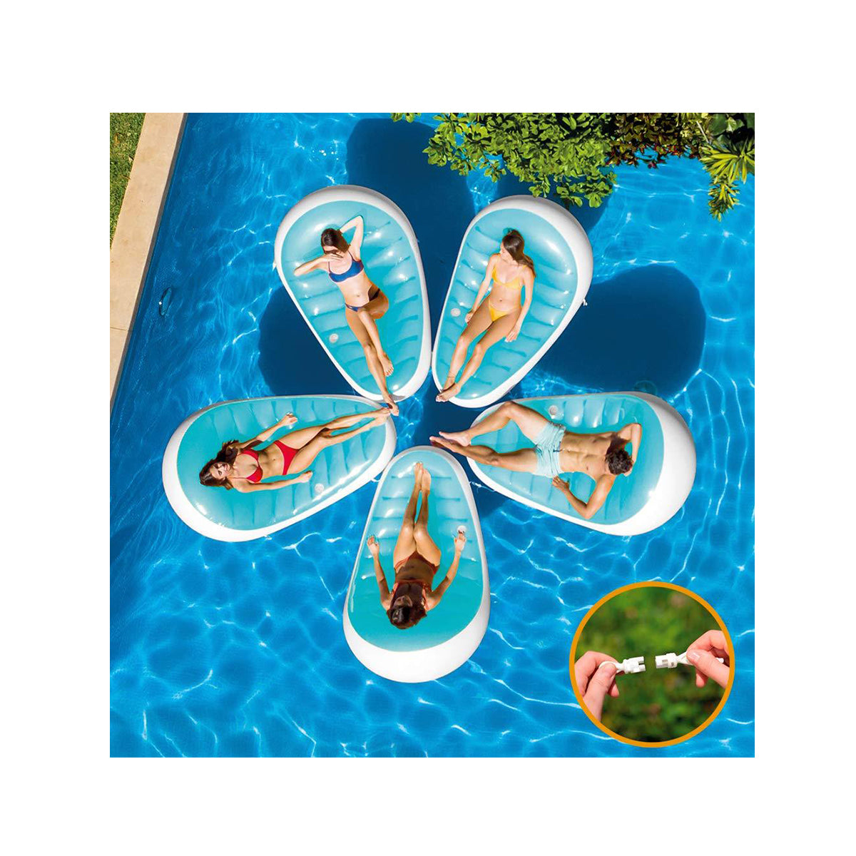 Intex Inflatable Patel Lounger Mattress with Coasters