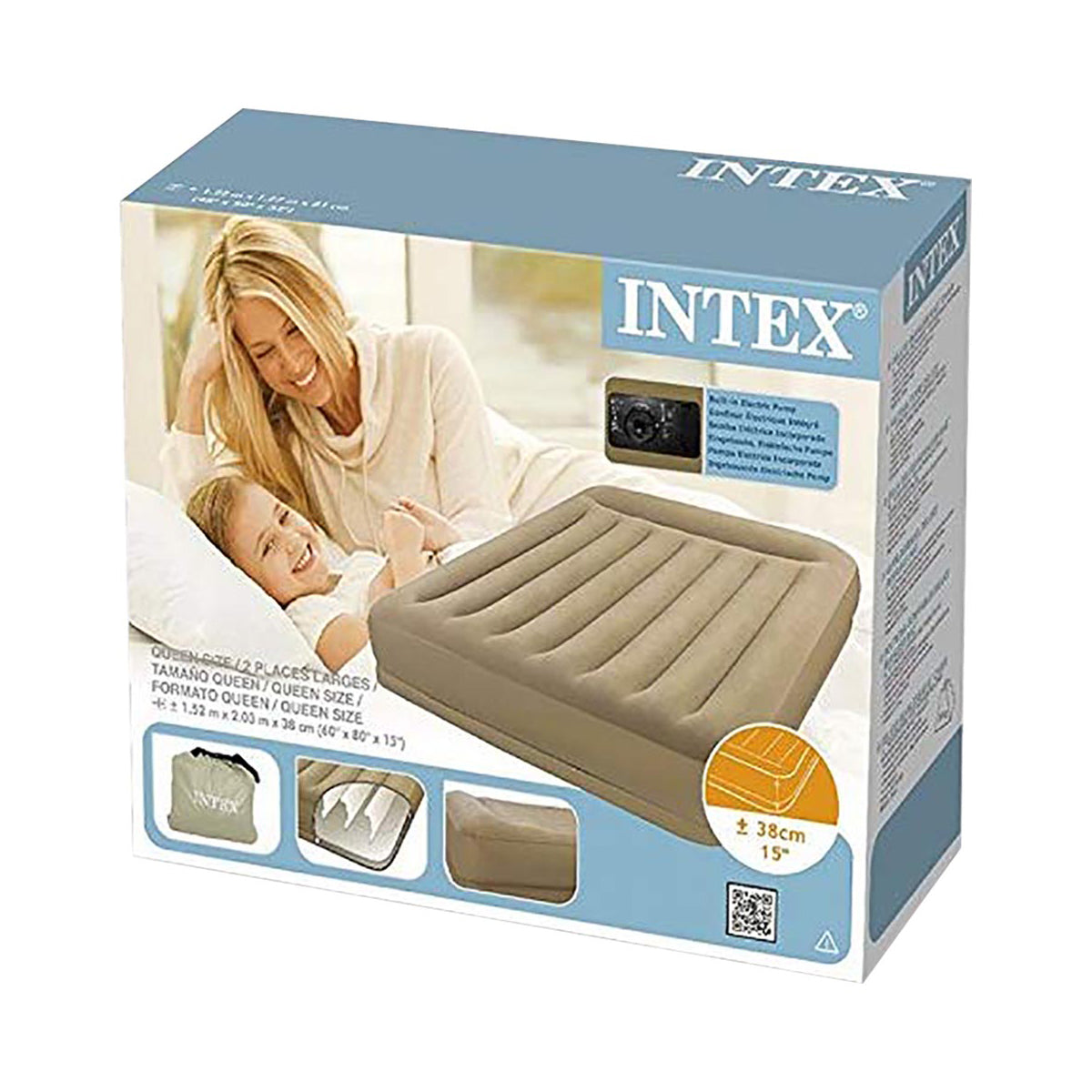 Intex Medium Rise Inflatable Pillow - Queen Air Bed