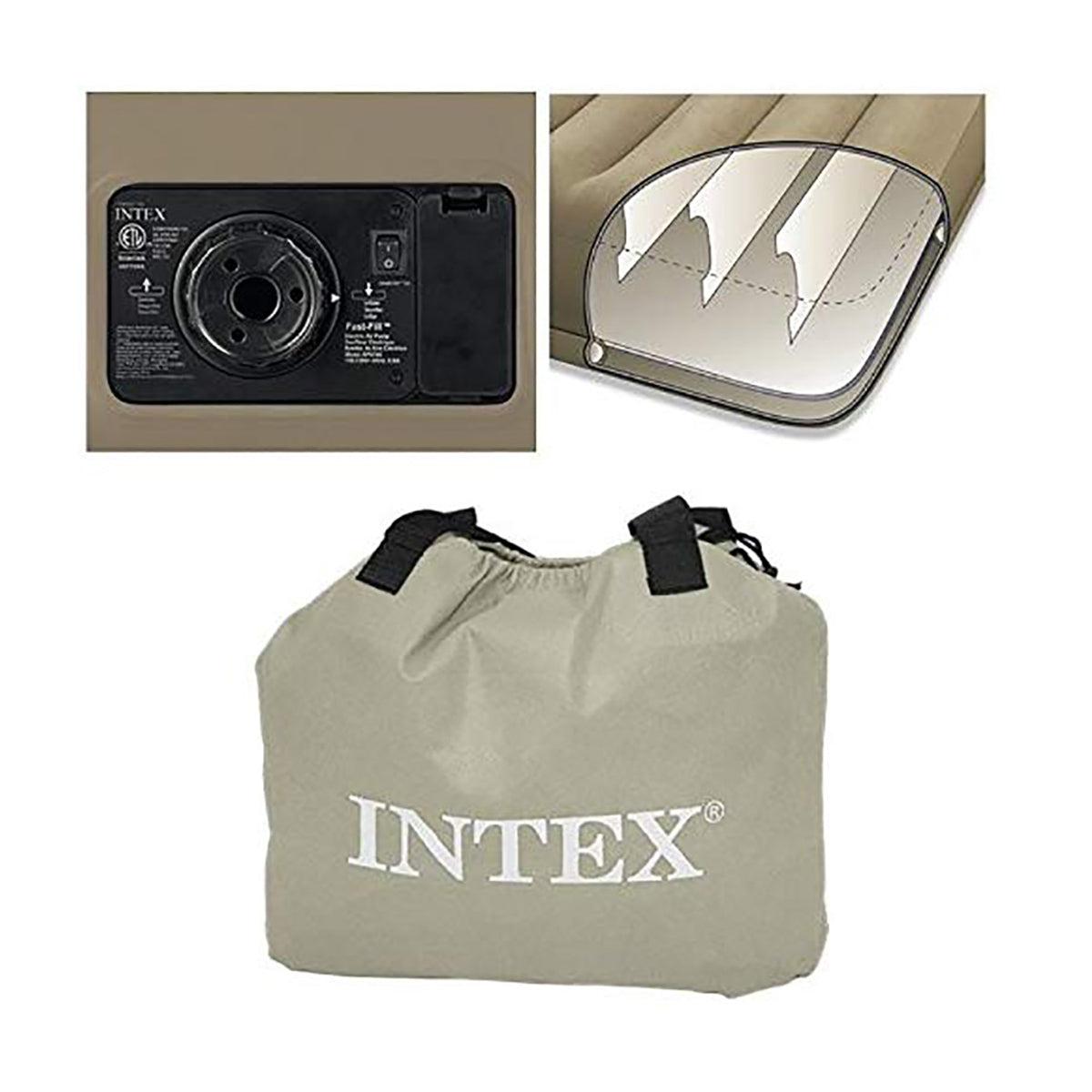 Intex Medium Rise Inflatable Pillow - Queen Air Bed