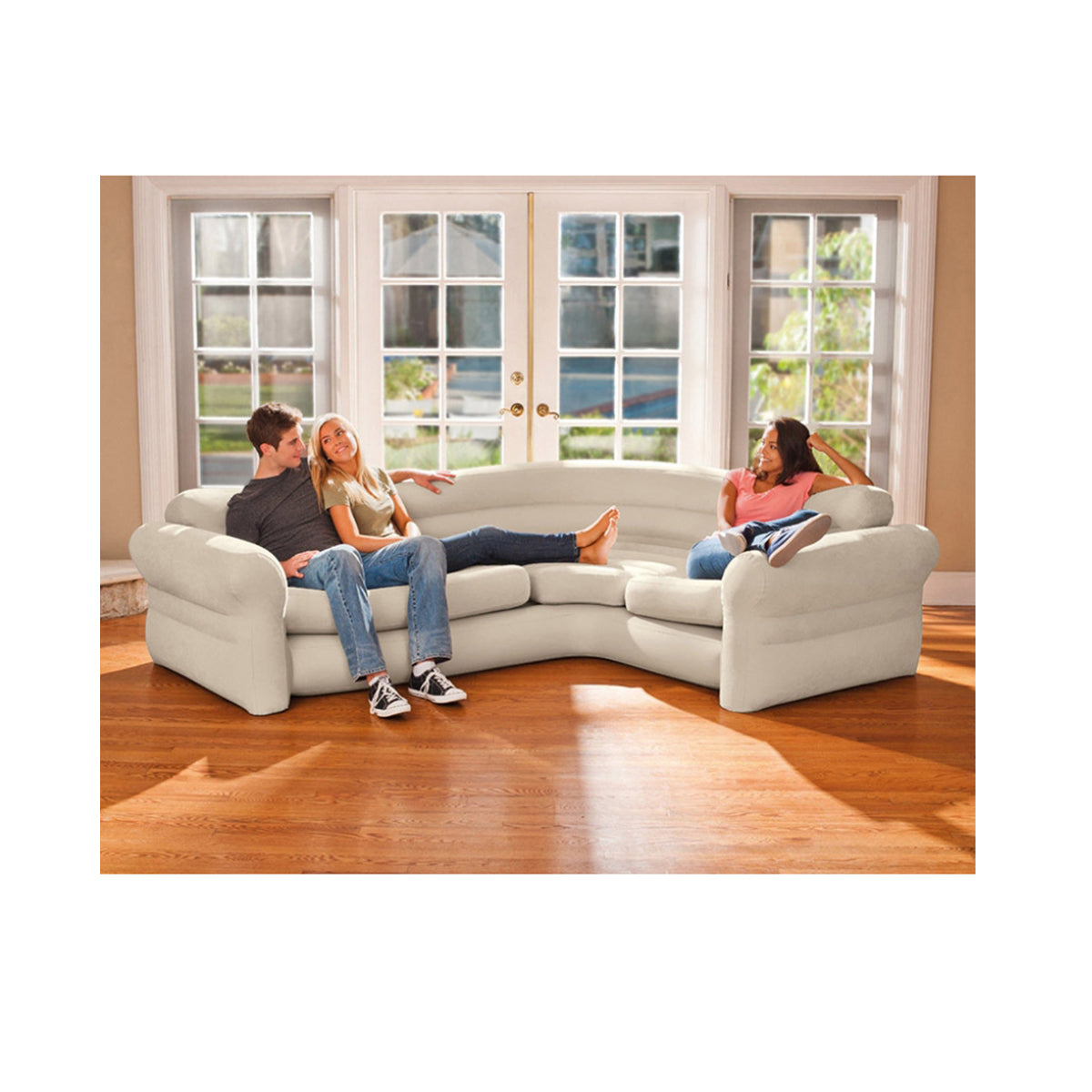 Intex Inflatable Corner Sofa for Indoor Use with Arm Rest
