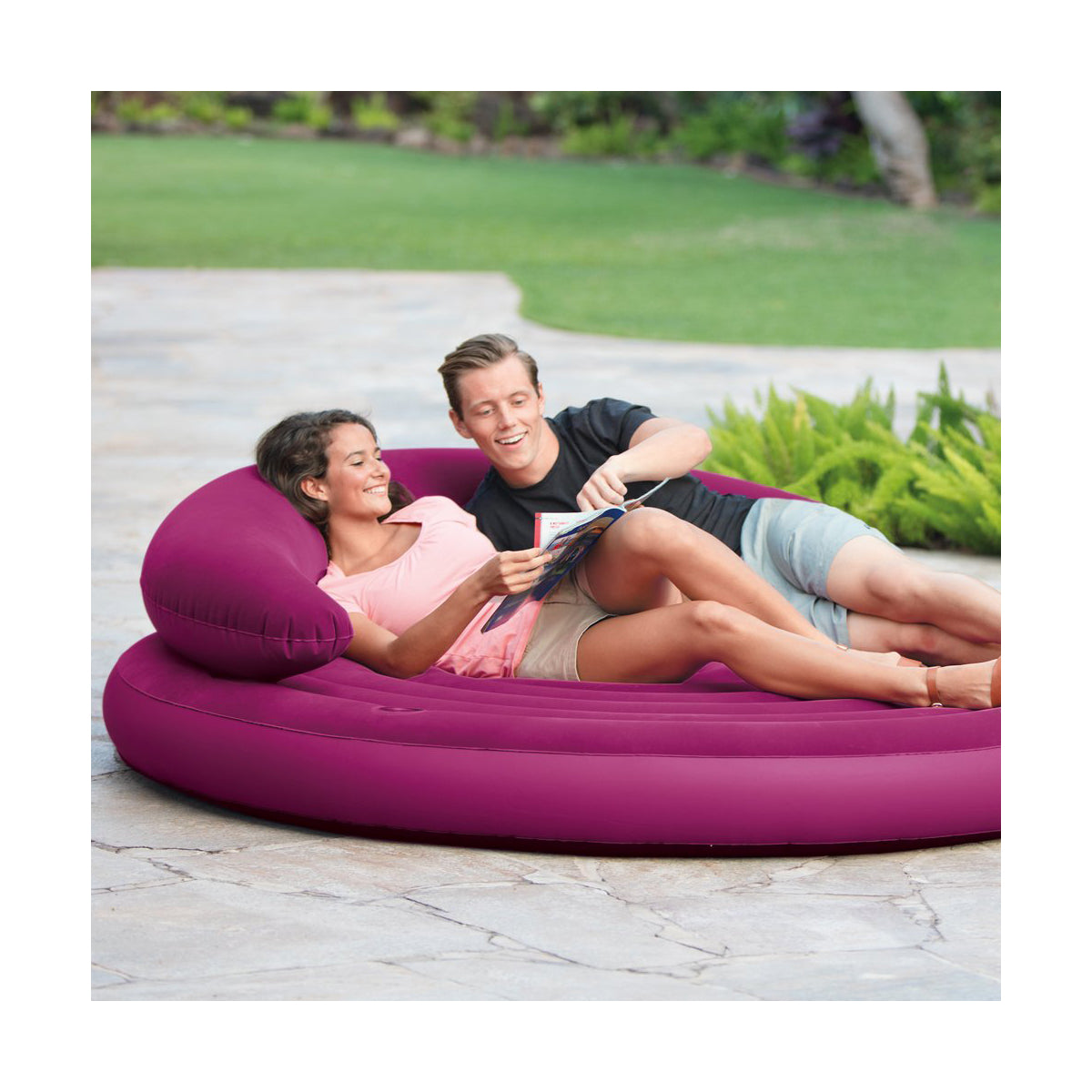 Intex Inflatable Round Sofa For Indoors Outdoors and Pool Use