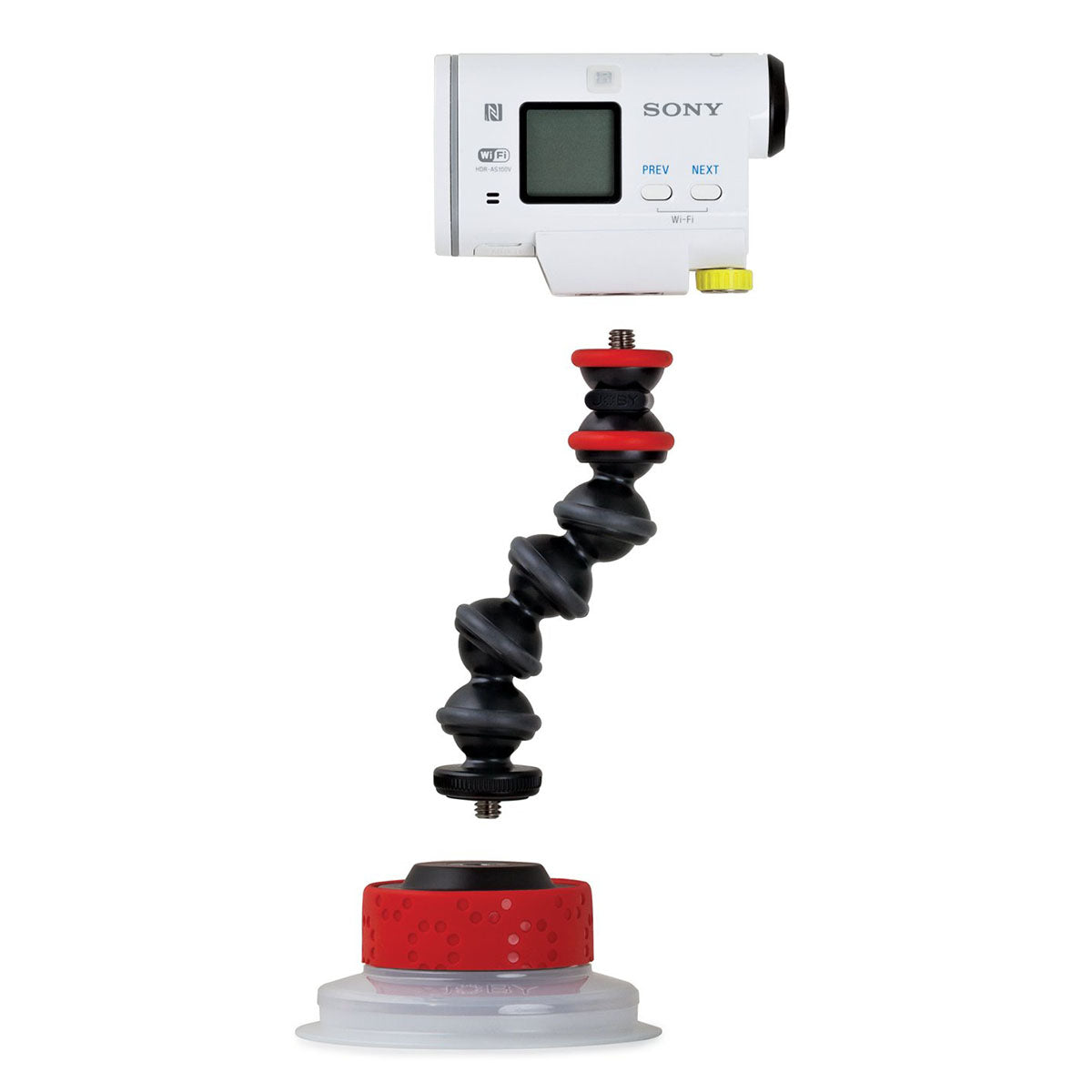Joby Suction Cup & Gorillapod Arm (Black/Red)