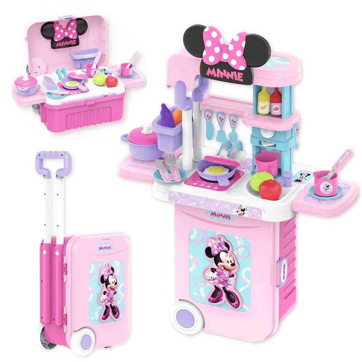 JAKKS MINNIE-MOUSE-KITCHEN-TROLLEY-CASE-3IN1