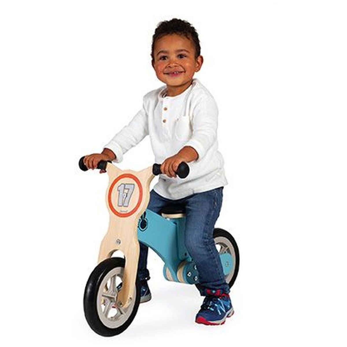 Jurato Janod - Wooden Bikloon Little Racer Balance Bike - Blue