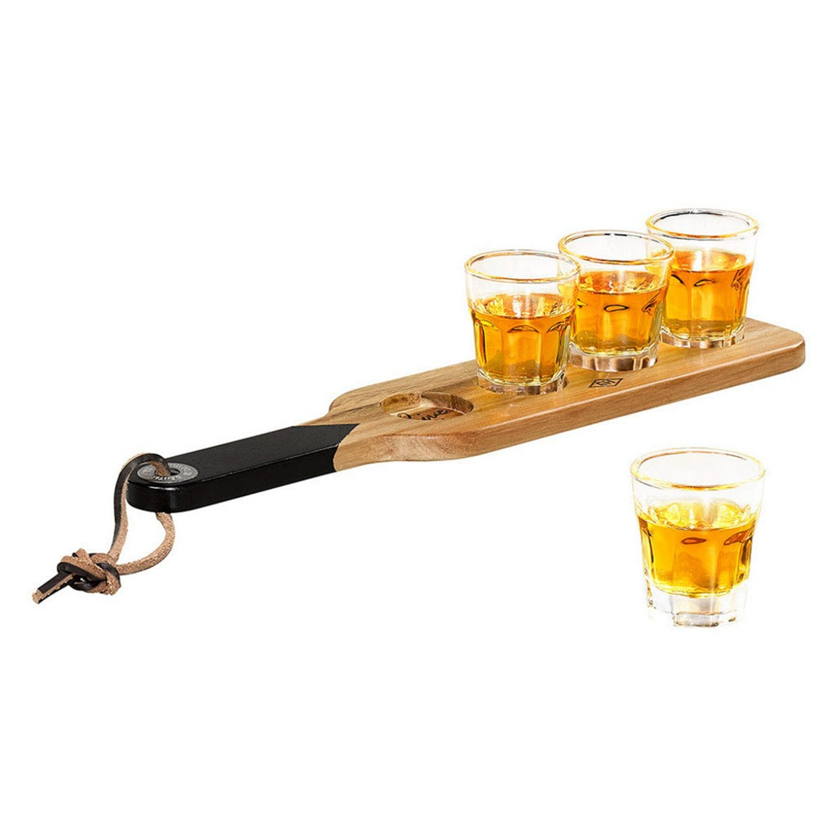 Gentlmens Hardware Serving Paddle & Shot Glasses